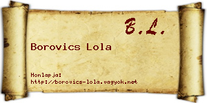 Borovics Lola névjegykártya